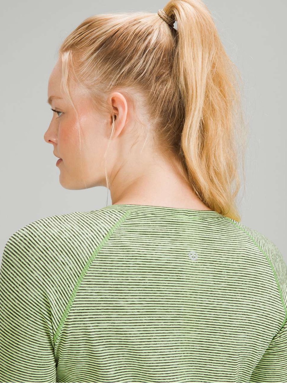 lululemon athletica Light Green Striped Long-Sleeve Athletic Tee - Picture 2 of 4